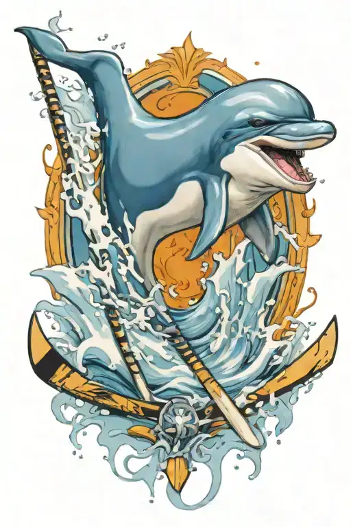 Dolphin Playing Hockey