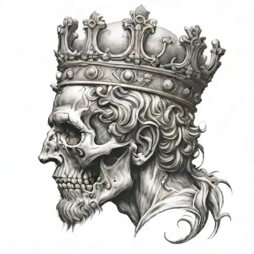 Crowned Marcus Aurelius Fading To A Skull