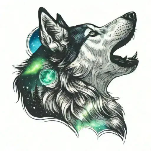A Cosmic Husky Howling At The Northern Lights