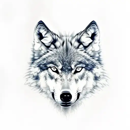 Wolf With Half Of It's Head A Skull