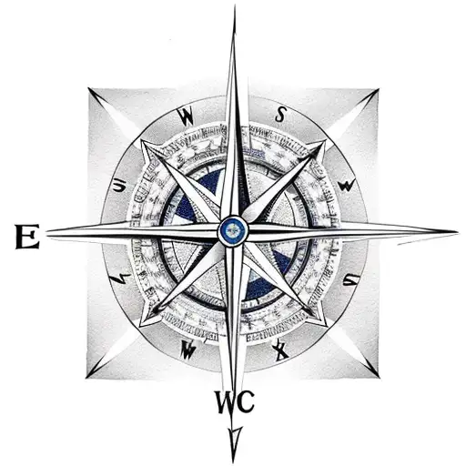 Compass With Rose And Rope