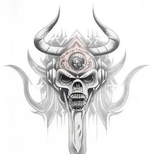 A Calf Tattoo That Is From Iron Maidens Album Fear Of The Dark