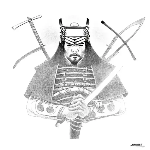 A Samurai Warrior Holding A Katana Sword In Demon