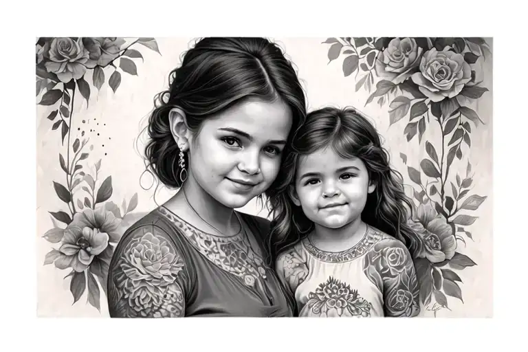 Mom With A Son And Daughter