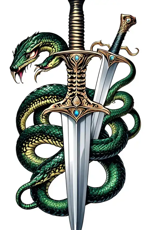 Sword And 2 Snakes Devoured