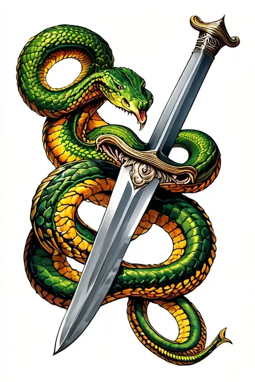 Sword And 2 Snakes