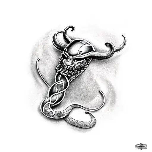 Vikings With Snake Around The Whole Arm