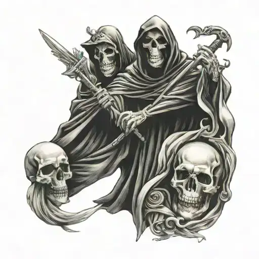 Grim Reaper With Family
