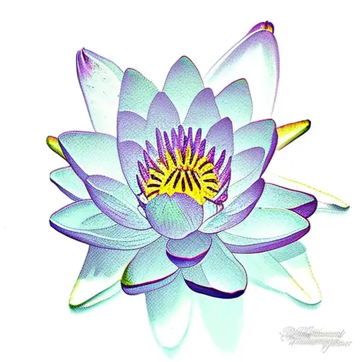 Water Lily With Dew