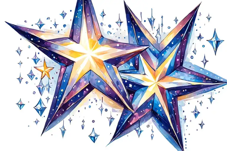 Trailing Shooting Stars With And Diamonds Sparkles With Space