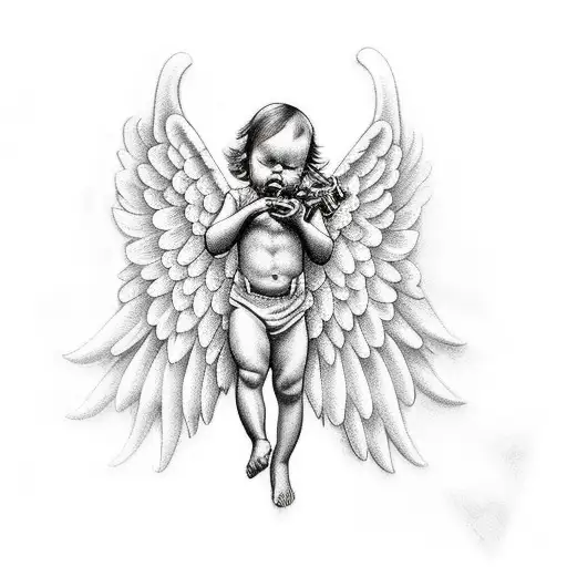 Baby Angel Shooting An Ak47