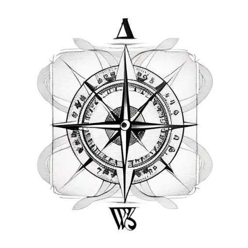 Compass With Playing Cards Sperate