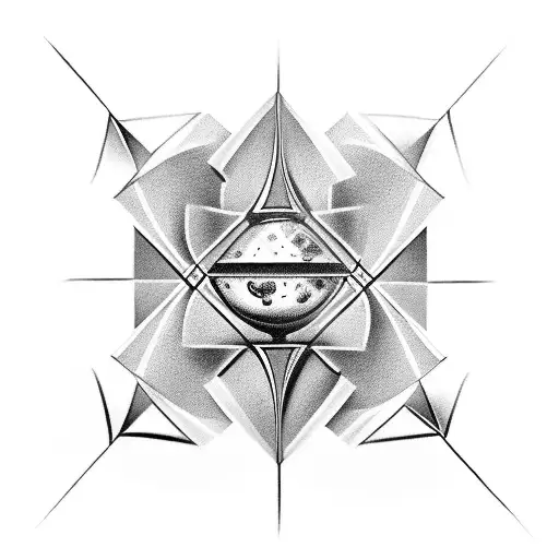 Three-part Hourglass Made Of Triangles That Is Fused With A Pendulum