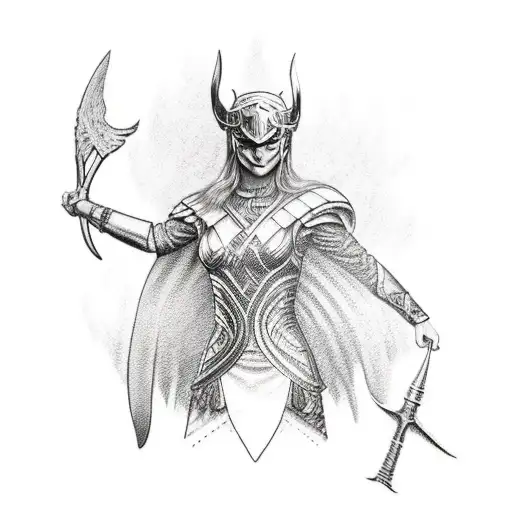 Norse Mythology With Valkyrie Full Arm Sleeve