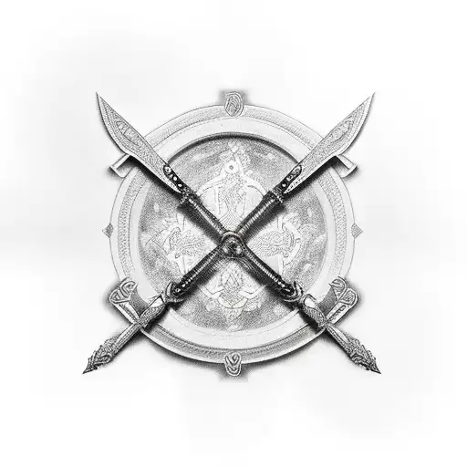 Cross With Sword And Shield