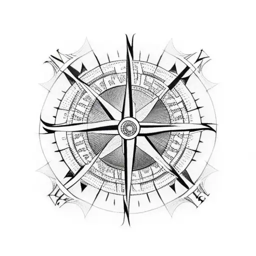 Black And White Compass