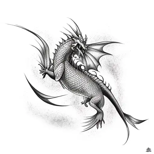 A Carp Jumping Over The Gates To Turn Into A Dragon