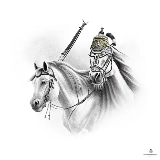 Mongolian Horseman Warrior With Steppe In Background