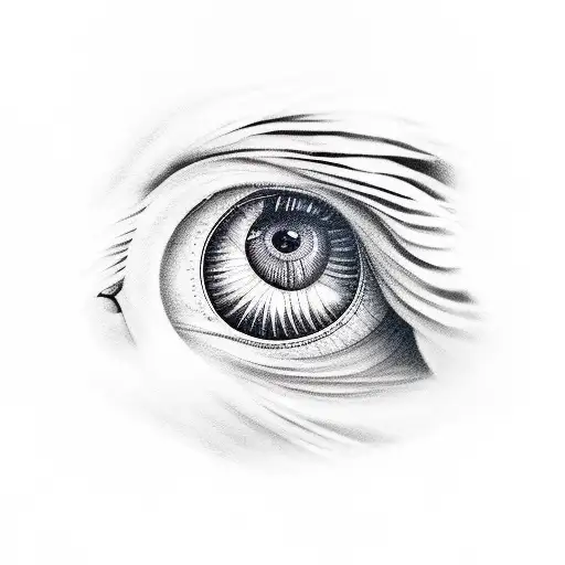 One Eye Of Beautiful Woman With Animal And Latin Typography