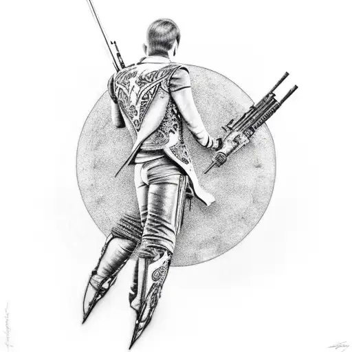 Gunslinger In Front Of Dark Tower