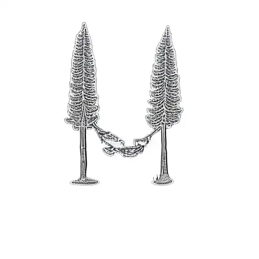 Two Trees On A Black Background