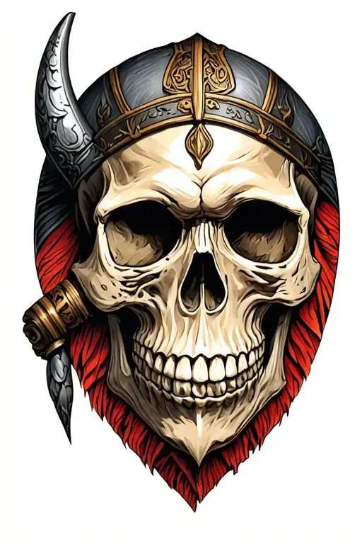 Skull Based On A Viking Theme Sleeve