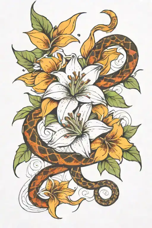 Lilly On Fire And Snake Wrapped Around Arm And Wrist