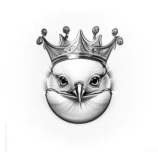 A Baby Bird Hatching From Its Shell With A Crown On Its Head