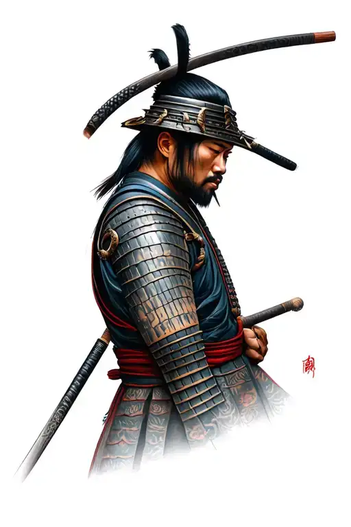 Tattoo Full Sleeve Of Samurai