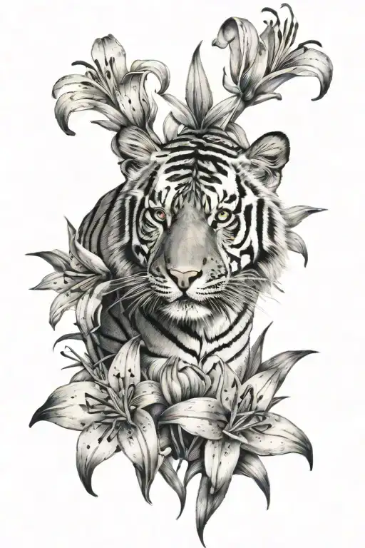 Orange Tiger Lillies Thigh