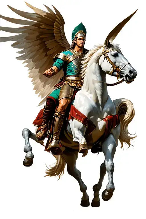 Spartan Warrior Riding Pegasus