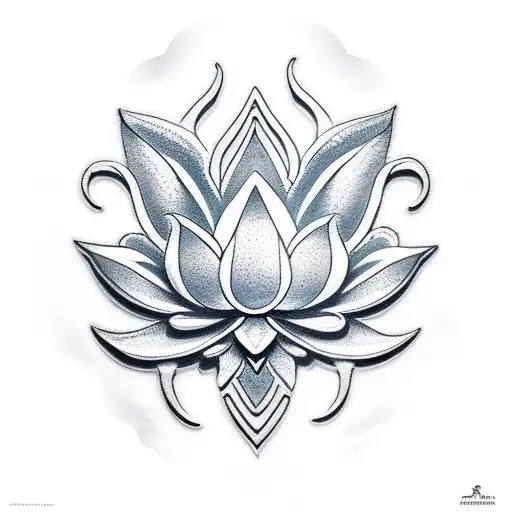 Fleur De Lis Lotus With Angel Wings