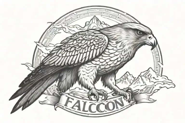 Falcon Mountains Rocky Falcon Words Underneith