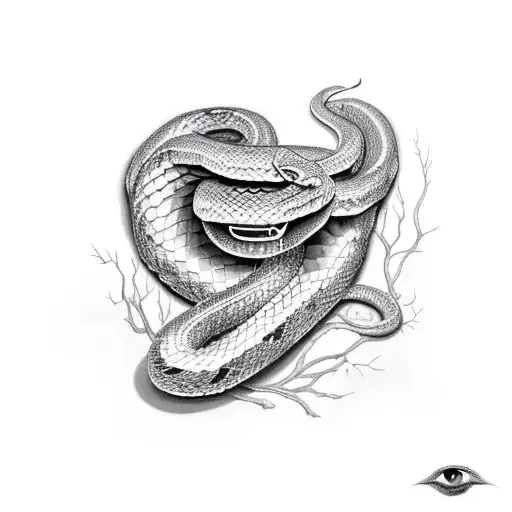 Giant Snake Getting Its Eyes Clawed Out By A Phenoix