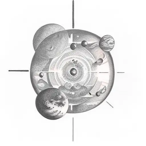 Hourglass With Planets In The Background