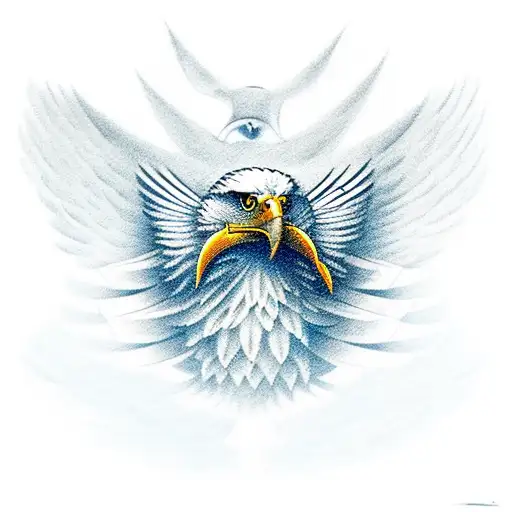 Eagle Holding The German Flag In Its Tallons And An Injection In His Beak