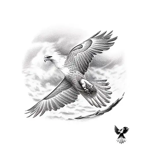 Eagle Killing A Seagul