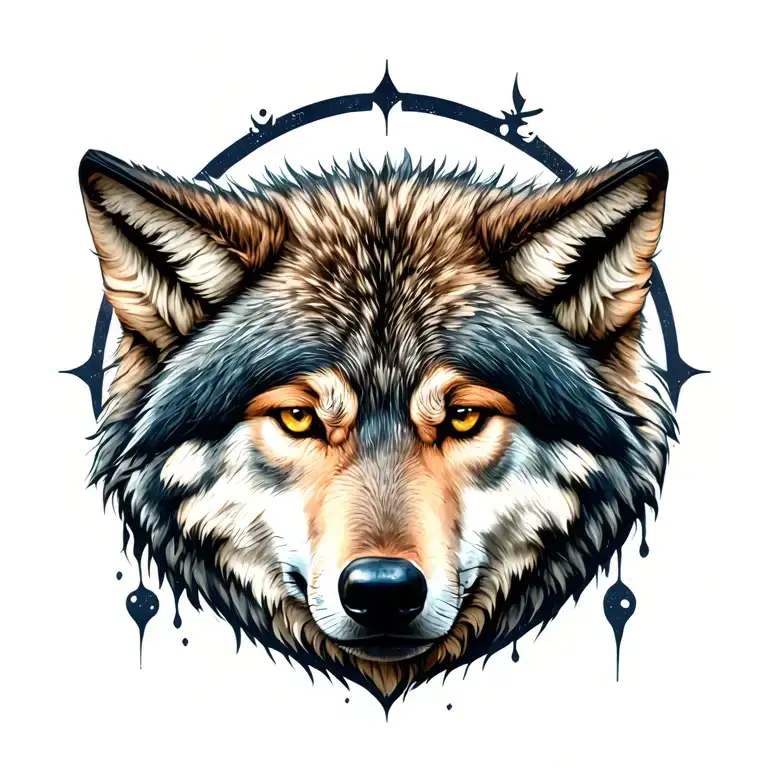 Wolf Protects Louveteau By Surrounding