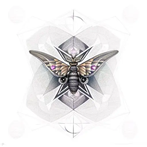 Deathhead Moth Wit Sacred Geometry