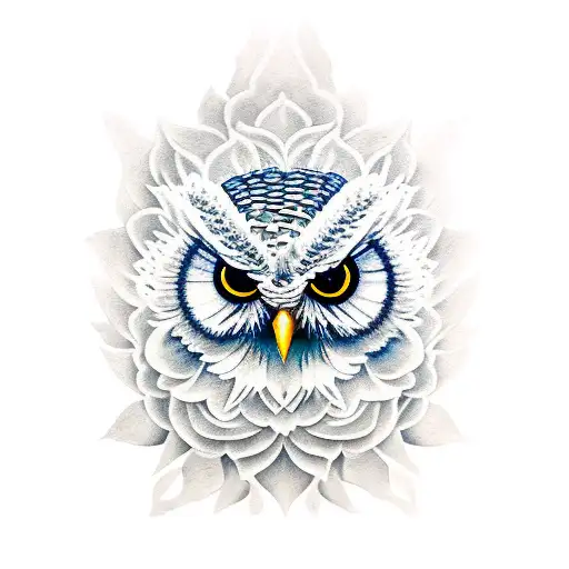 Full Slives Moon Angry Owl Face Chrysanthemum Marigold Coffin