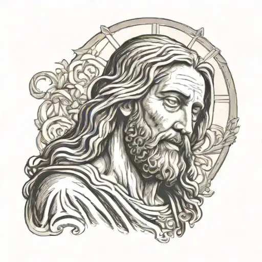 Praying Jesus Combined In A Boroco Style Frame