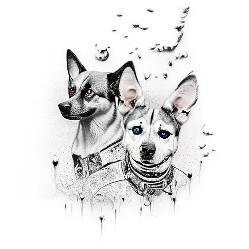 An Abstract Representation Of Your Favorite Movie Scene With Dogs Incorporated