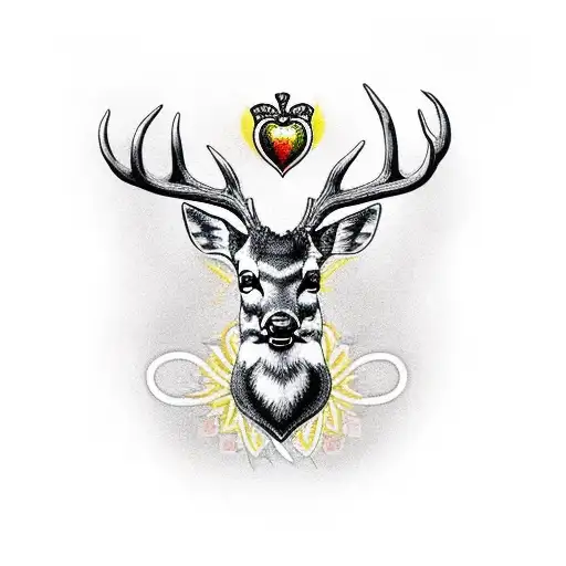 Deer With Claddagh