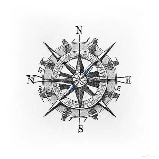 Anchor Connects To Compass By The Chain