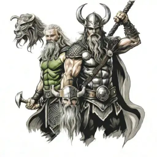 Thor Y Loki Y Odin Angry Viking
