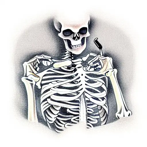 A Skeleton That Smokes A Joint