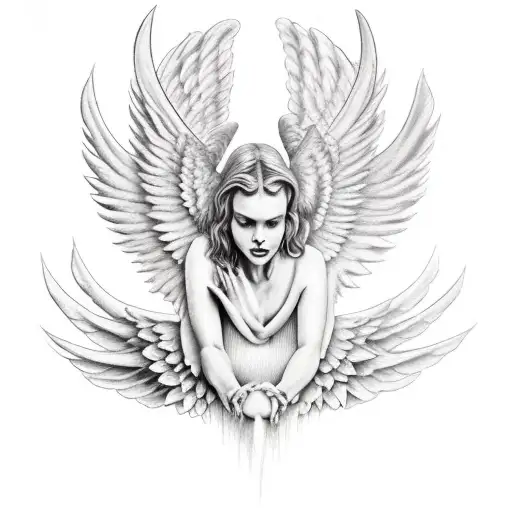 Devil With Wings Kissing Angel With Wings Realistic