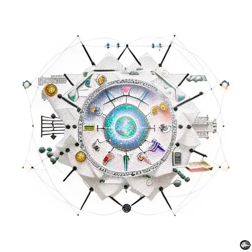 A Constellation Of Zodiac Signs Forming A Computer Motherboard