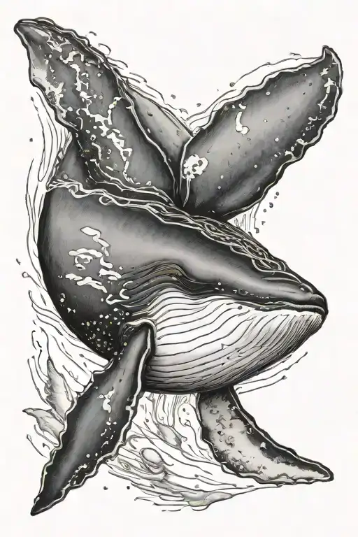 I Would Like A Humpback Whale Tattoo In Black And Gray