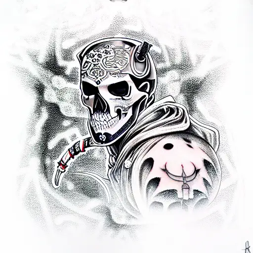 Skull Samurai Cyberpunk